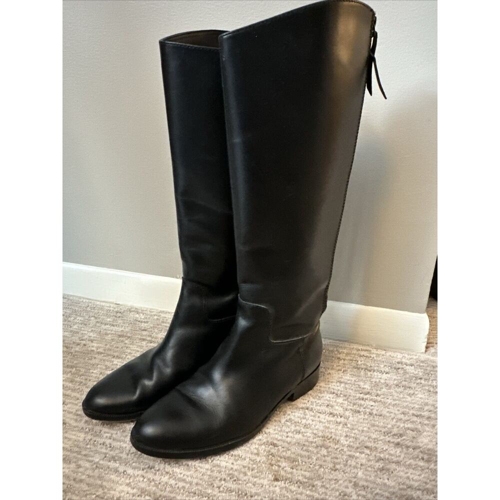 Cole‎ Haan Arlington D42143 Zip Riding Boots Women’s Sz 8 B, Black Leather
